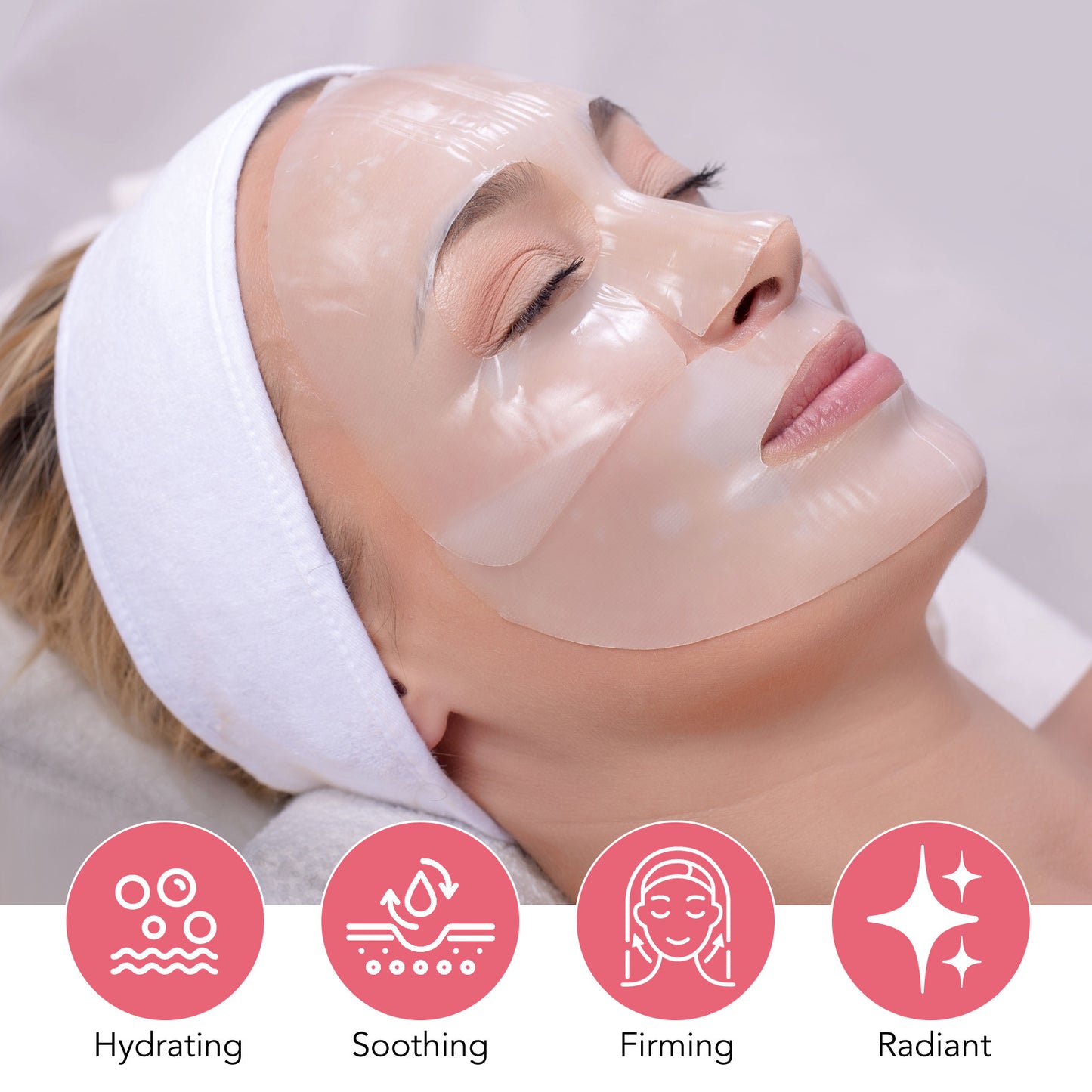 IKZEE- Collagen Hydrating Hydrogel Mask Moisturizing Lifting Firming Wrinkle 4 Piece