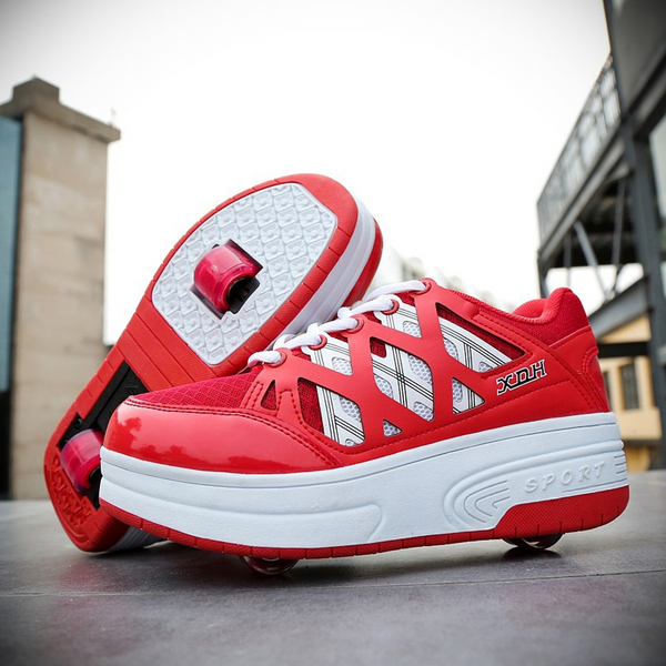 Funky Double-Wheeled Roller Heelys Sneaker Shoes/Red