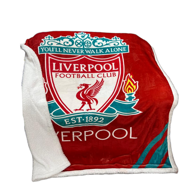 Inspired Liverpool FC Sherpa Fleece Throw Blanket Thick and Warm Soft Plush-180 x 150cm