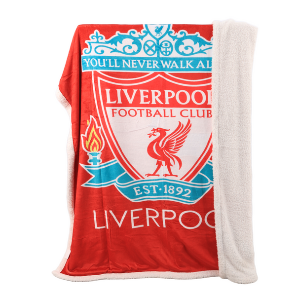 Inspired Liverpool FC Sherpa Fleece Throw Blanket Thick and Warm Soft Plush-180 x 150cm