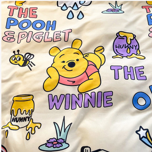 Disney Cartoon Four Piece- Fitted Sheet -Duvet Cover -Pillowcase Set - Winnie the Pooh