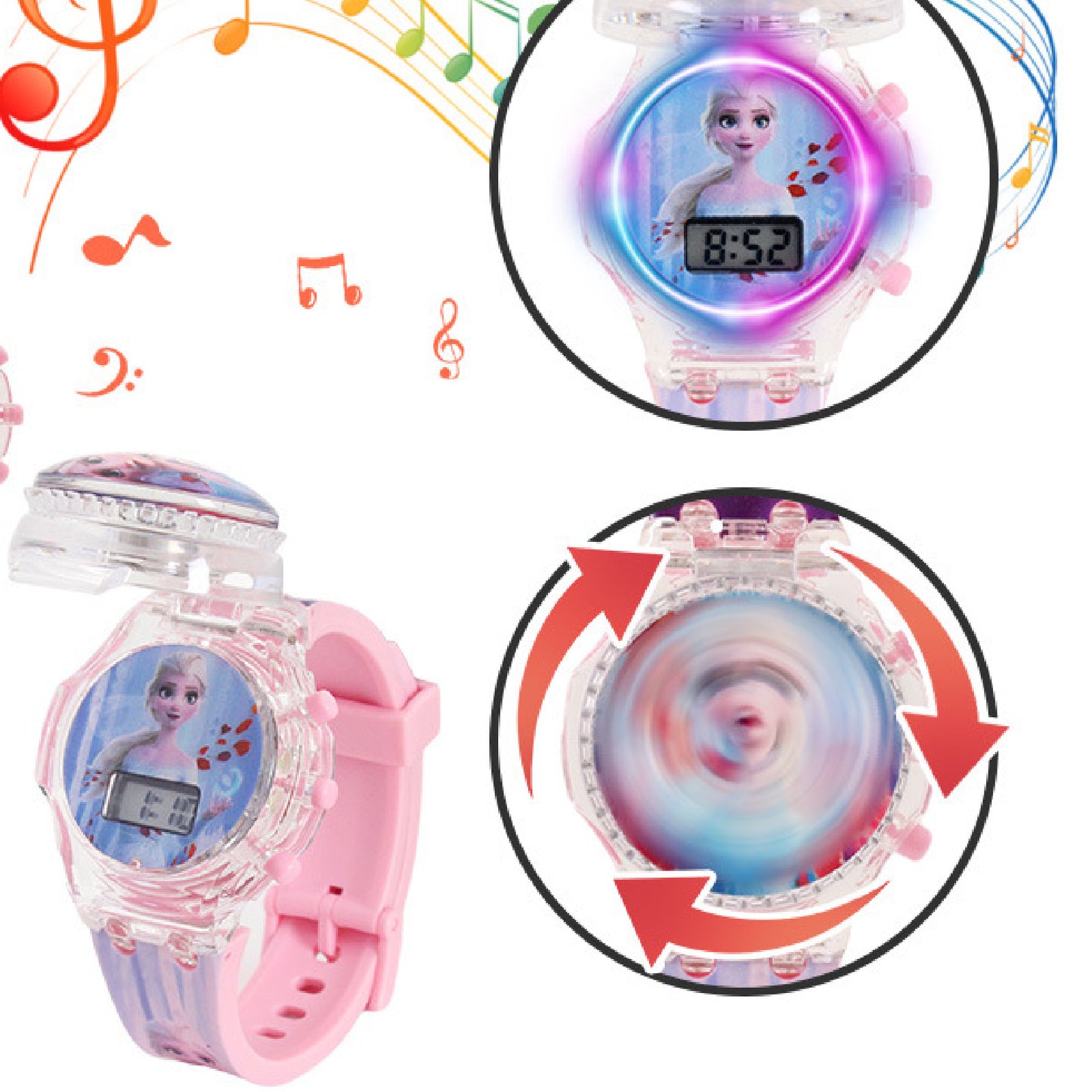 Kids Digital Watch - Spinning Music and Lights - Frozen