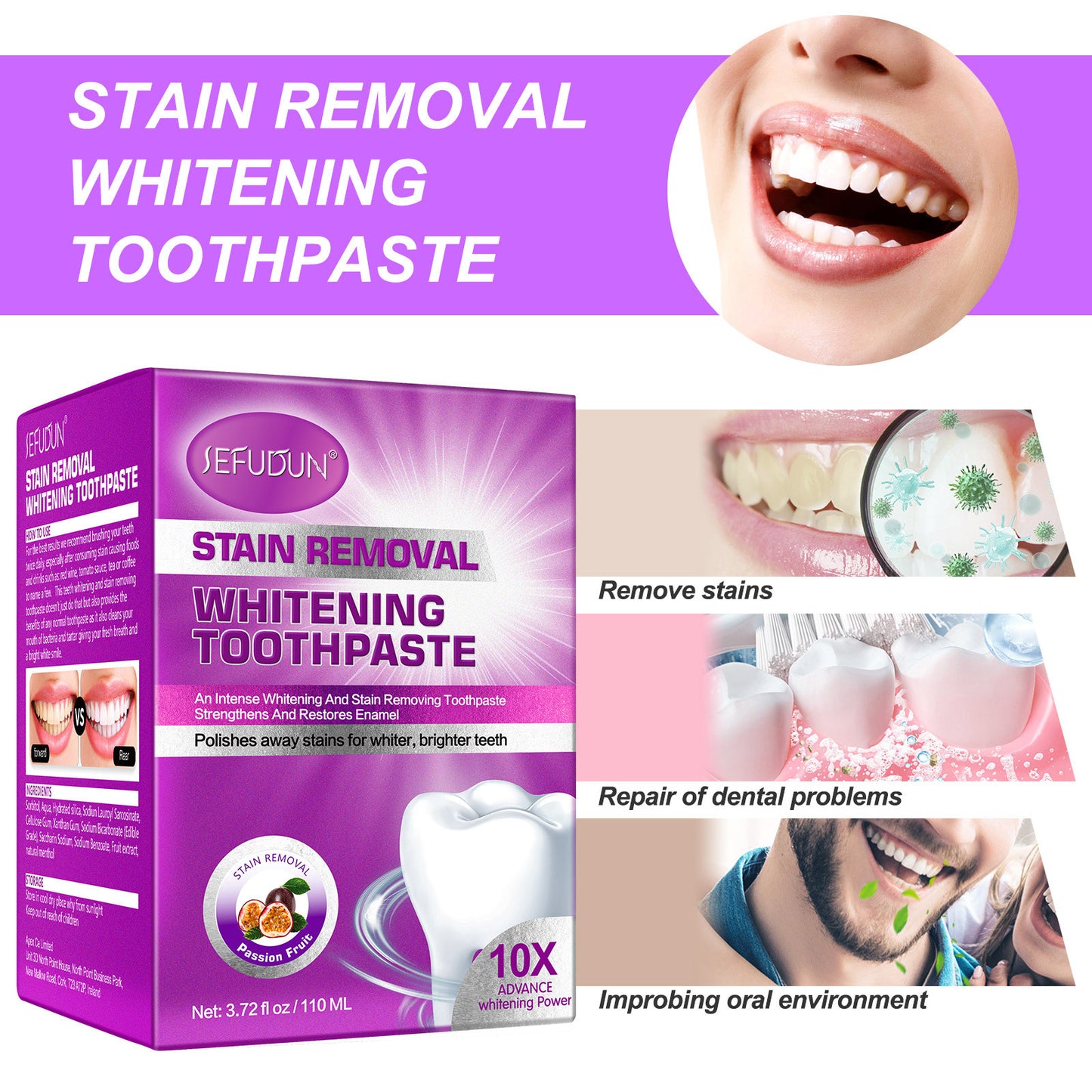 SEFUDUN - Stain Removal Brightening Toothpaste-Polishes Stains - Brighter Teeth