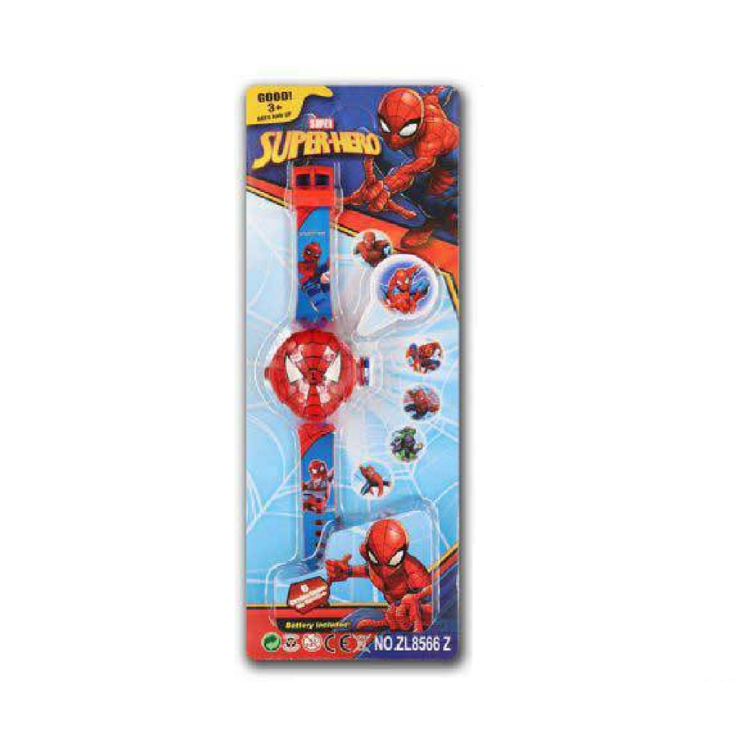 Kids Cartoon Character - Digital Watch with Projector Light - Spiderman