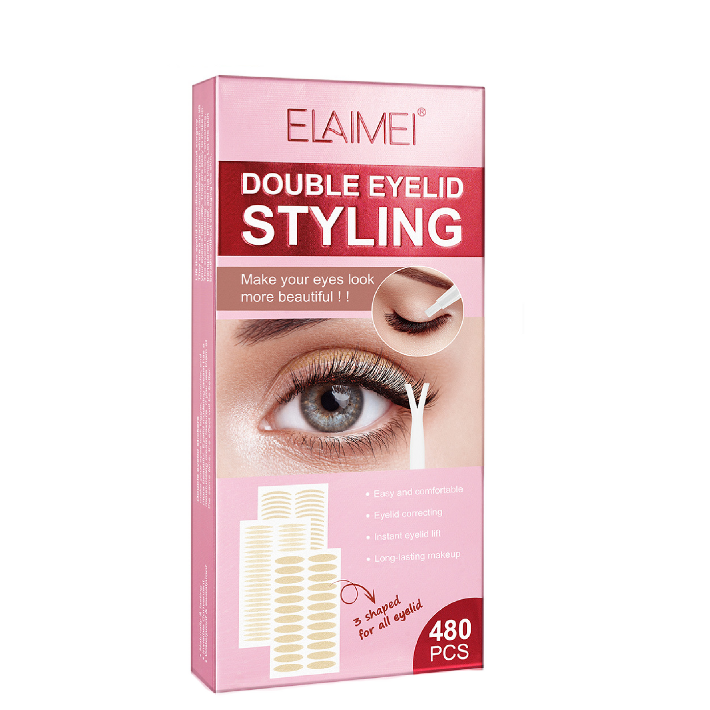 ELAIMEI - Invisible Double Eyelid Lifter Strips Tape Sticker-Waterproof 480-Piece