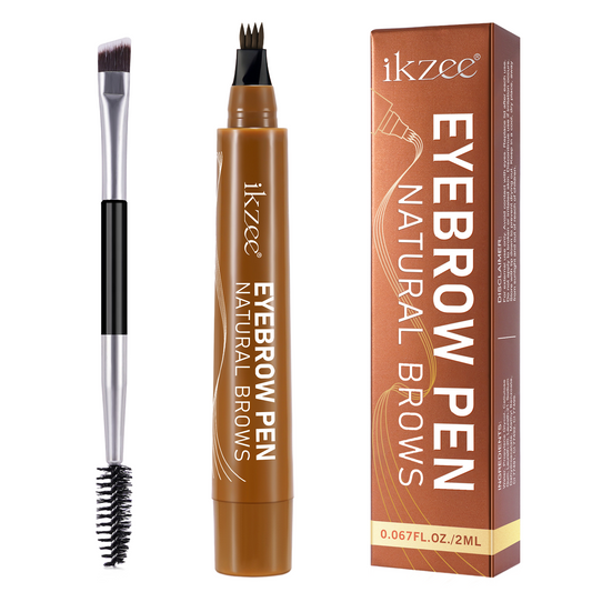 IKZEE - 4-Fork Eyebrow Pen Long-Lasting Waterproof and Sweat-Proof Natural Brows