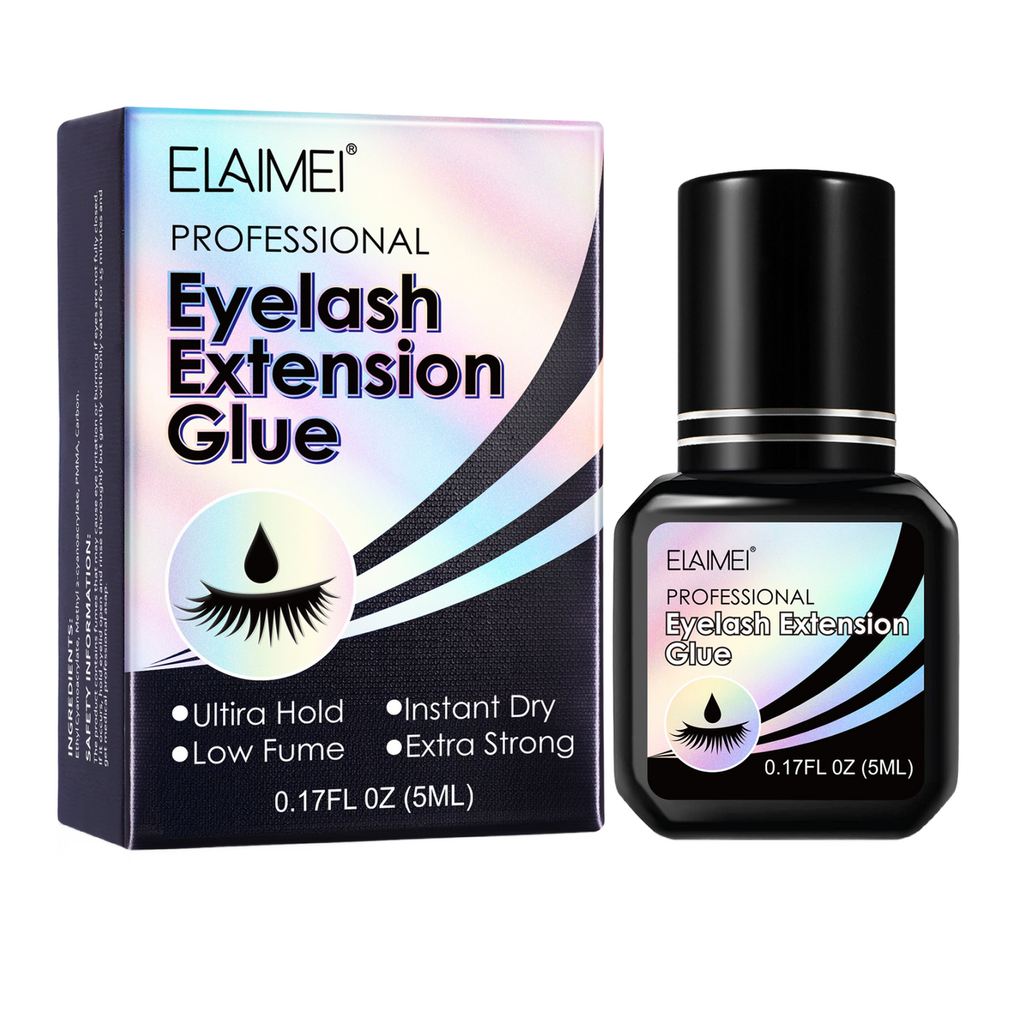 ELAIMEI - Eyelash Extension Glue- Professional Lash Extension Glue Strong Ultra Hold