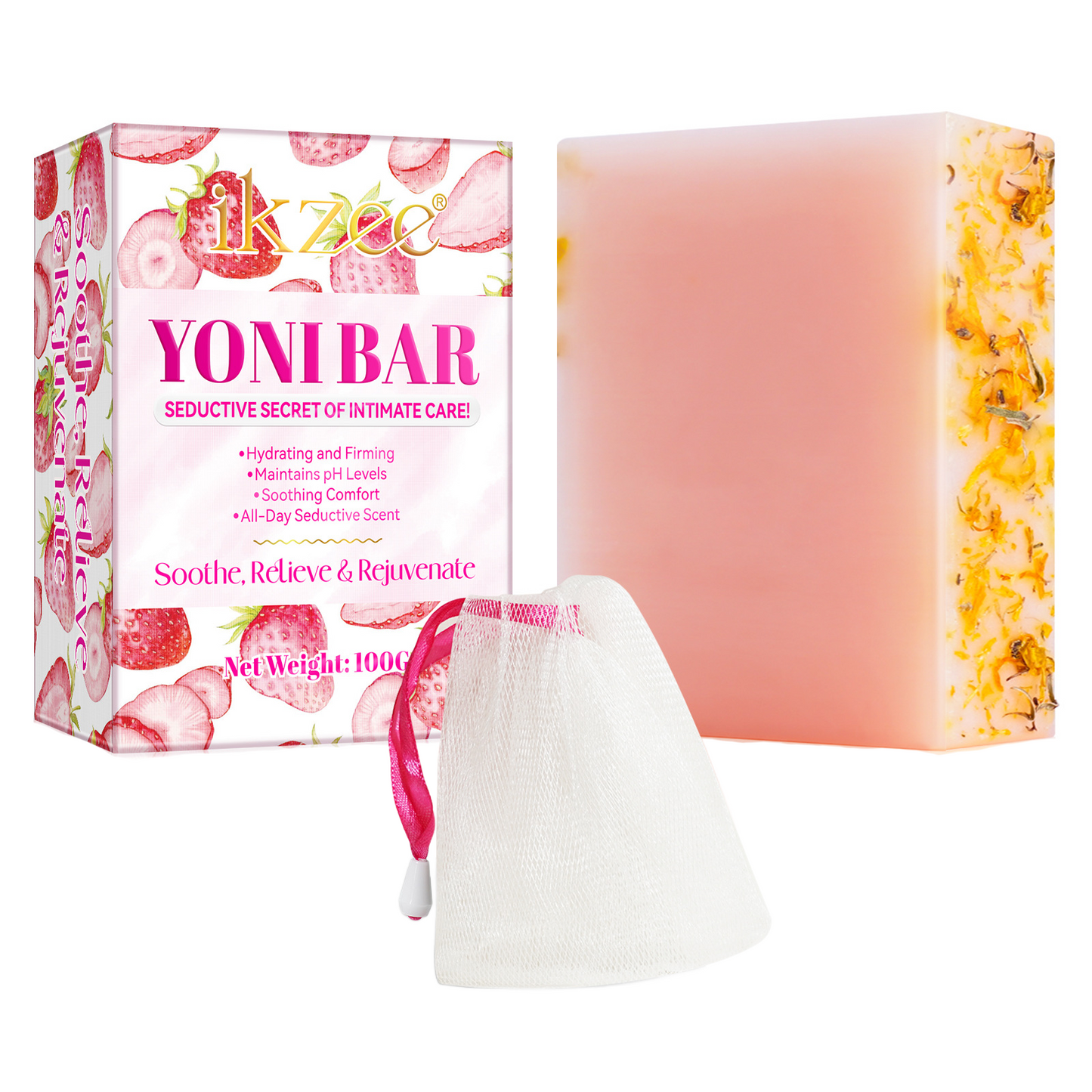 IKZEE - 100% Natural Organic Yoni Soap for Women Ph Balance Eliminates Odor