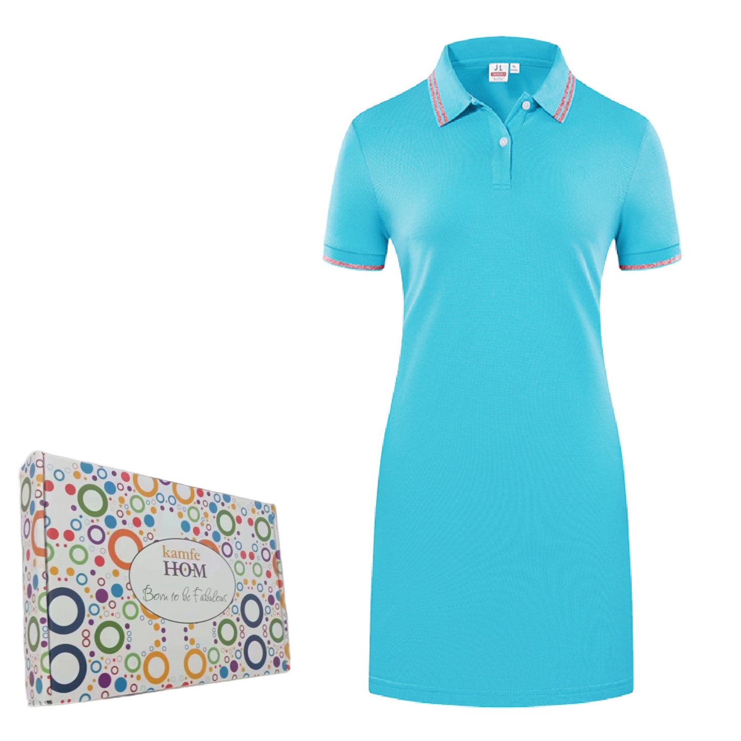 KAMFE HOM -Perfect Summer Polo Sport Dress Blend of Work and Sportswear