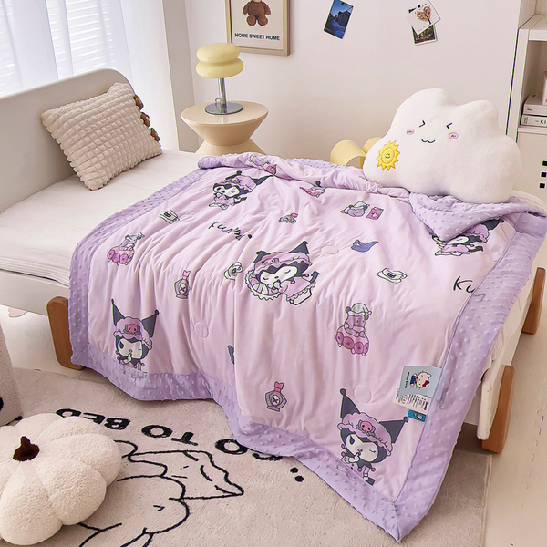 Cartoon Summer Quilt - Cool Bean Quilt for Children's Naps-Purple