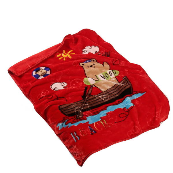 Double Layer Embossed Cartoon Children's Blanket Comfort and Fun Together - 125 x 100cm-  Beach Mood