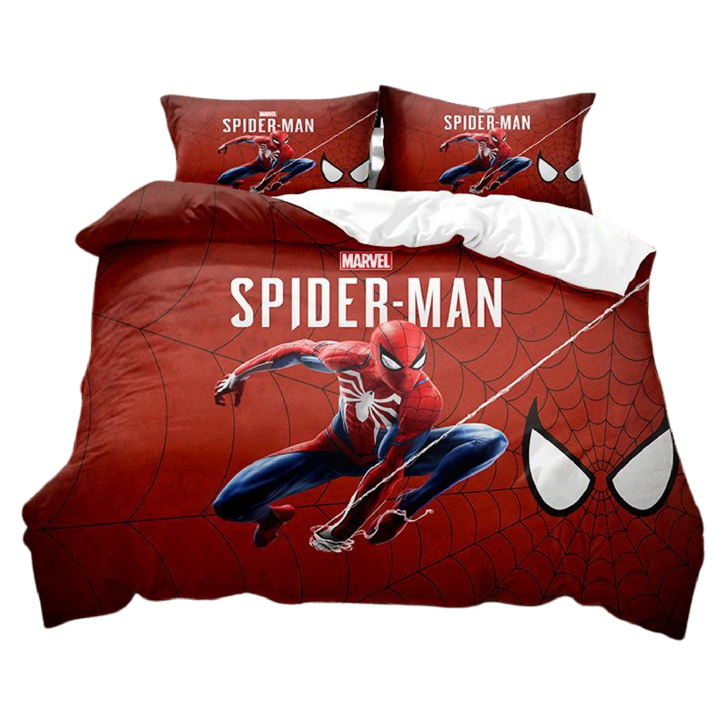 KAMFE HOM Kids 3D Printed Duvet Cover Set-Inspired Spiderman - Red