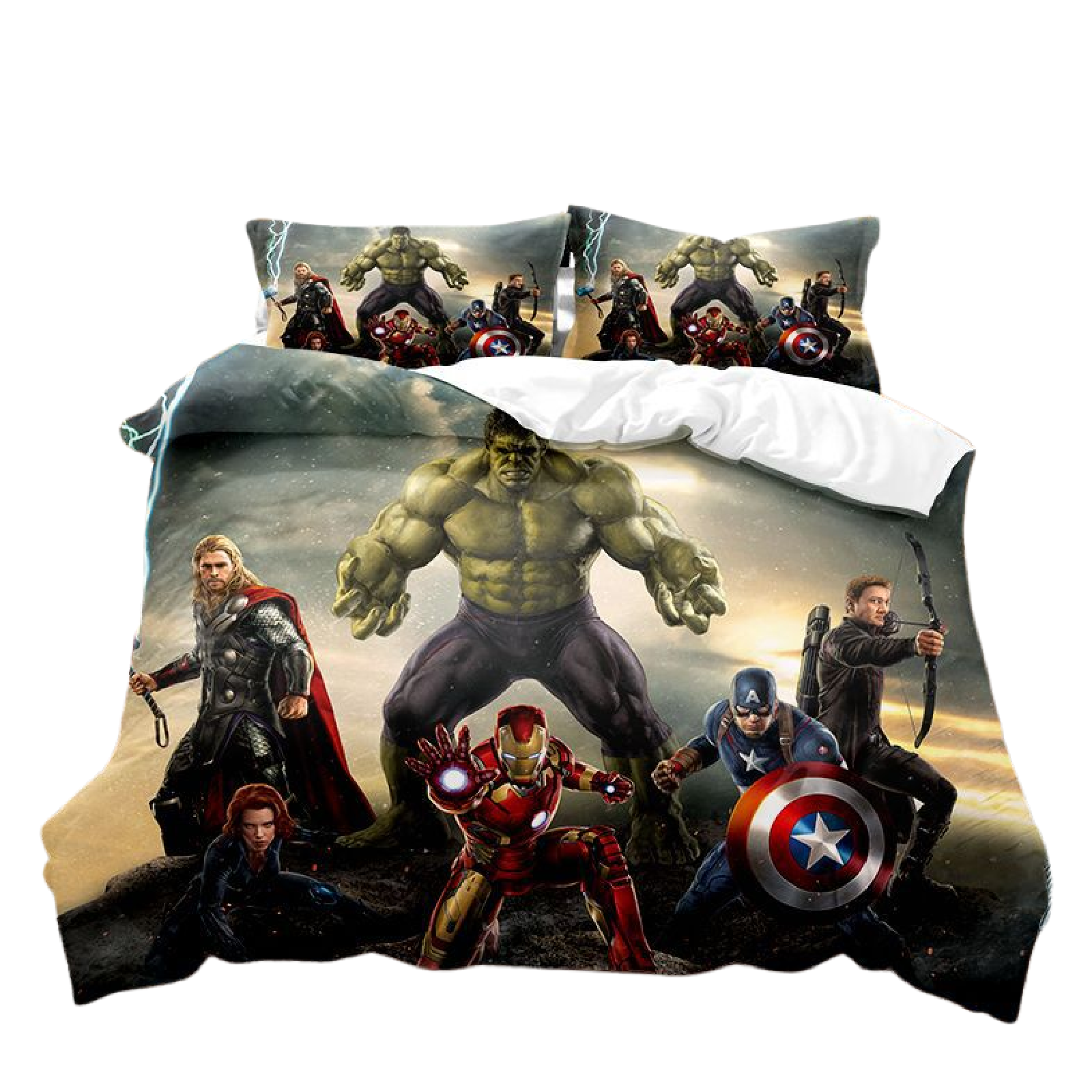 KAMFE HOM Kids 3D Printed Duvet Cover Set-Inspired Spiderman - Avengers