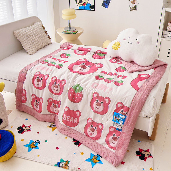 Cartoon Summer Quilt - Cool Bean Quilt for Children's Naps-Strawberry Bear