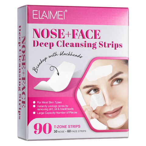 ELAIMEI Blackhead Remover Peel-off Nose Patch Remove Acne Cleansing 90pcs