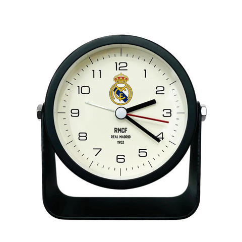 Inspired Real Madrid Fan Rotating Metal Battery Powered Analogue Alarm Clock