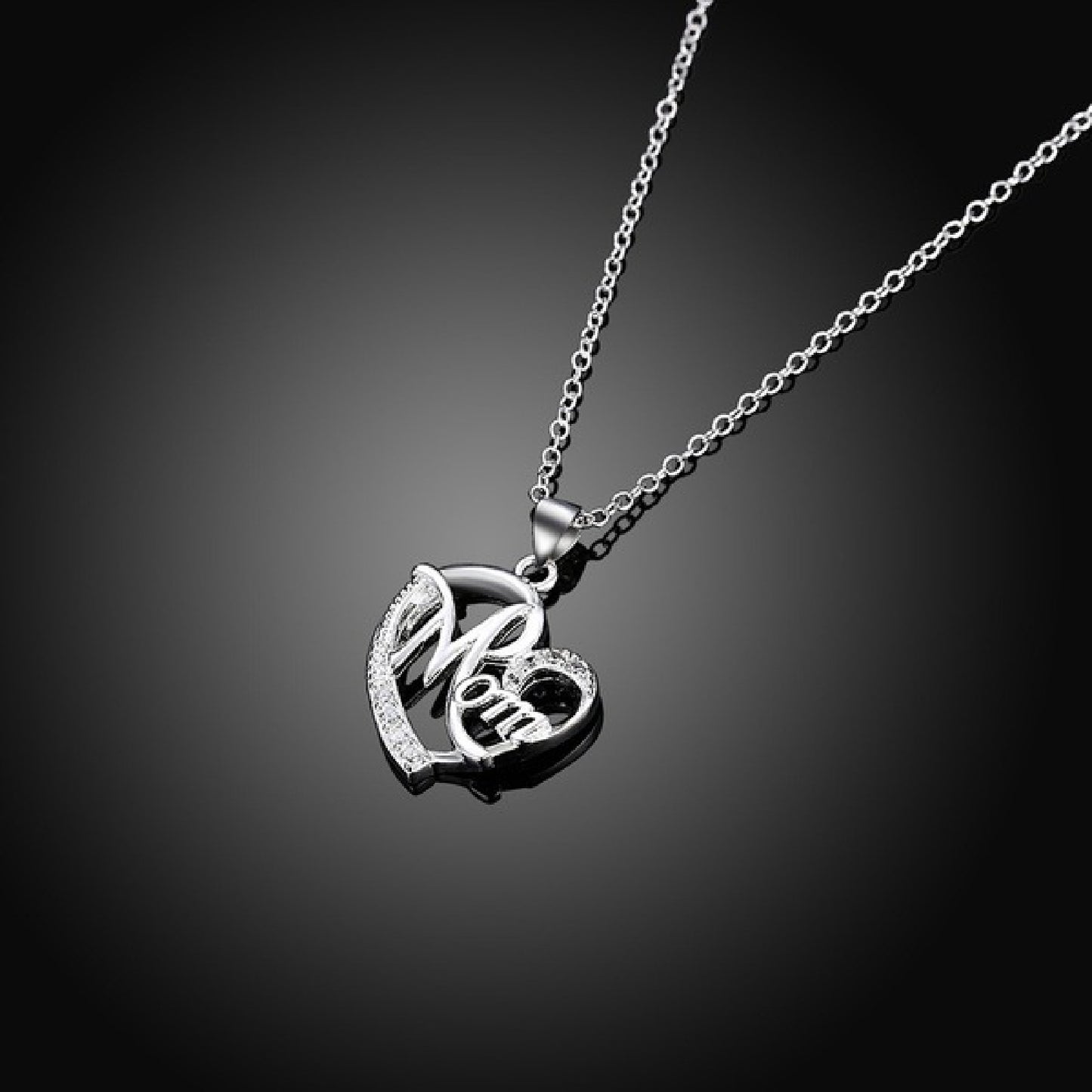 Silver Mother's Day Beauty Heart-Shaped Necklace