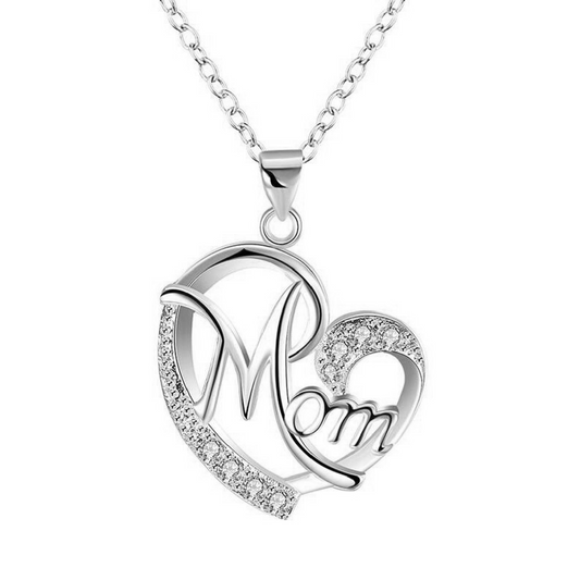 Silver Mother's Day Beauty Heart-Shaped Necklace