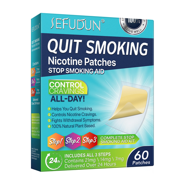 Sefudun Quit Smoking Patches, Nicotine Quit Smoking Plant Extract Patch - Step 1-21mg/Step 2-14mg/Step 3-7mg