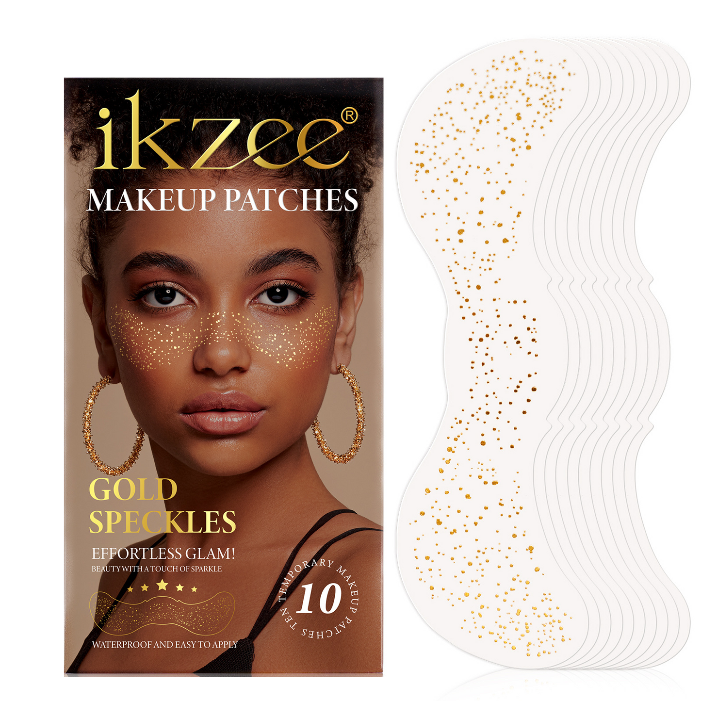 IKZEE - Face Makeup Gold Glitter Freckle Patches-Waterproof -Effortless Glam