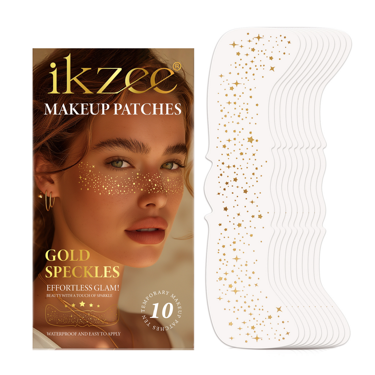 IKZEE - Face Makeup Gold Glitter Freckle Patches-Waterproof -Effortless Glam