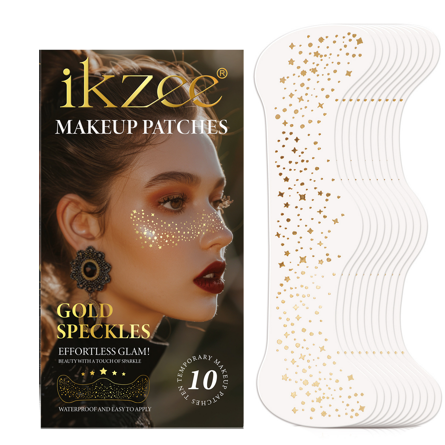 IKZEE - Face Makeup Gold Glitter Freckle Patches-Waterproof -Effortless Glam