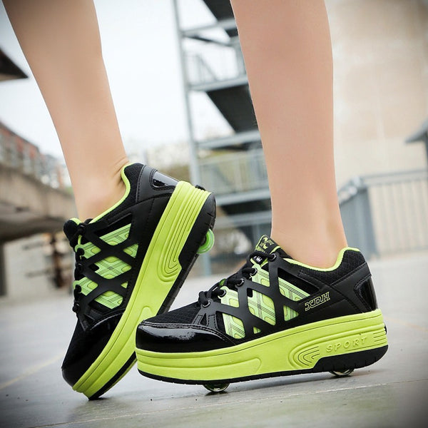 Funky Double-Wheeled Roller Heelys Sneaker Shoes/Green