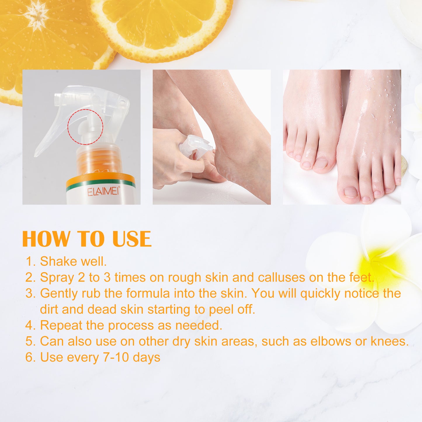 ELAIMEI - Instant Foot Peeling Spray-Exfoliates and Removes Dry Dead Skin Cells-100ml