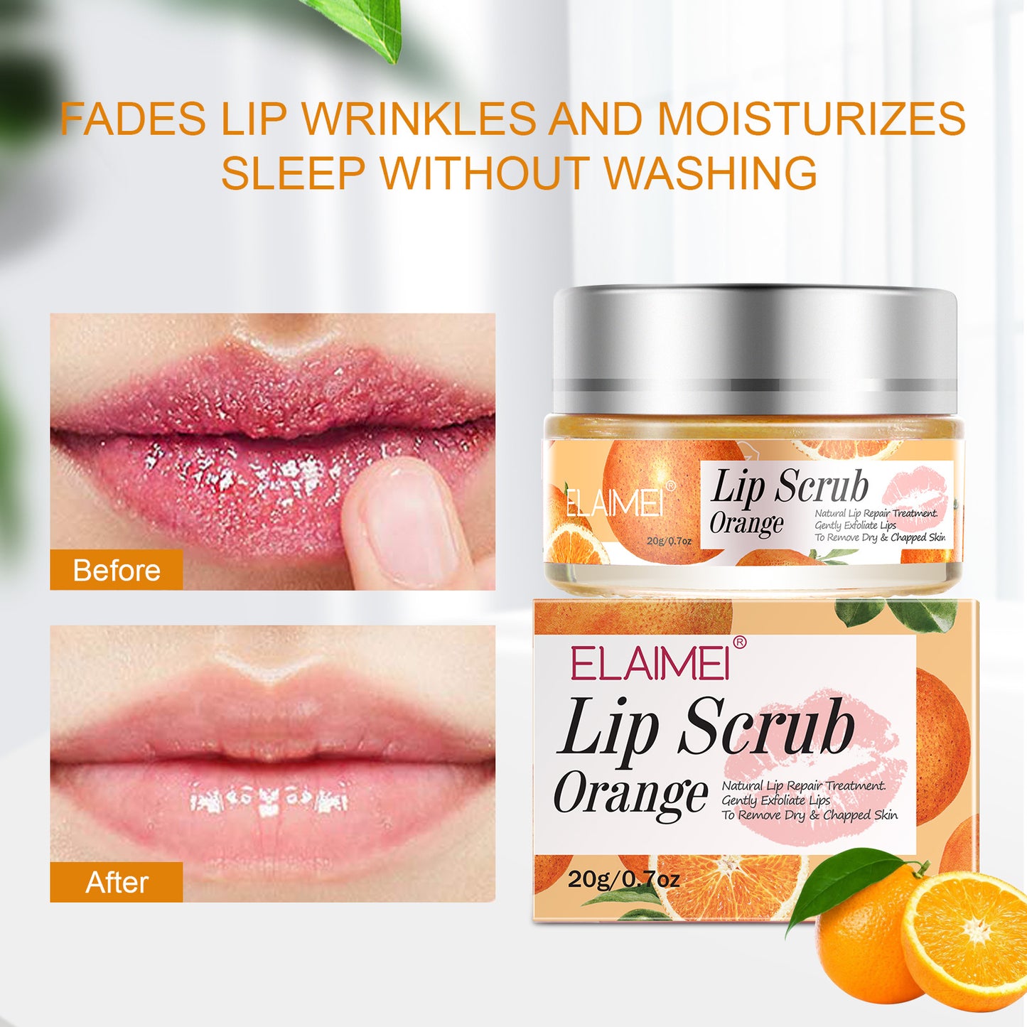 ELAIMEI - Lip Scrub Exfoliator and Moisturizer-Lip Repair for Chapped Dry Lips