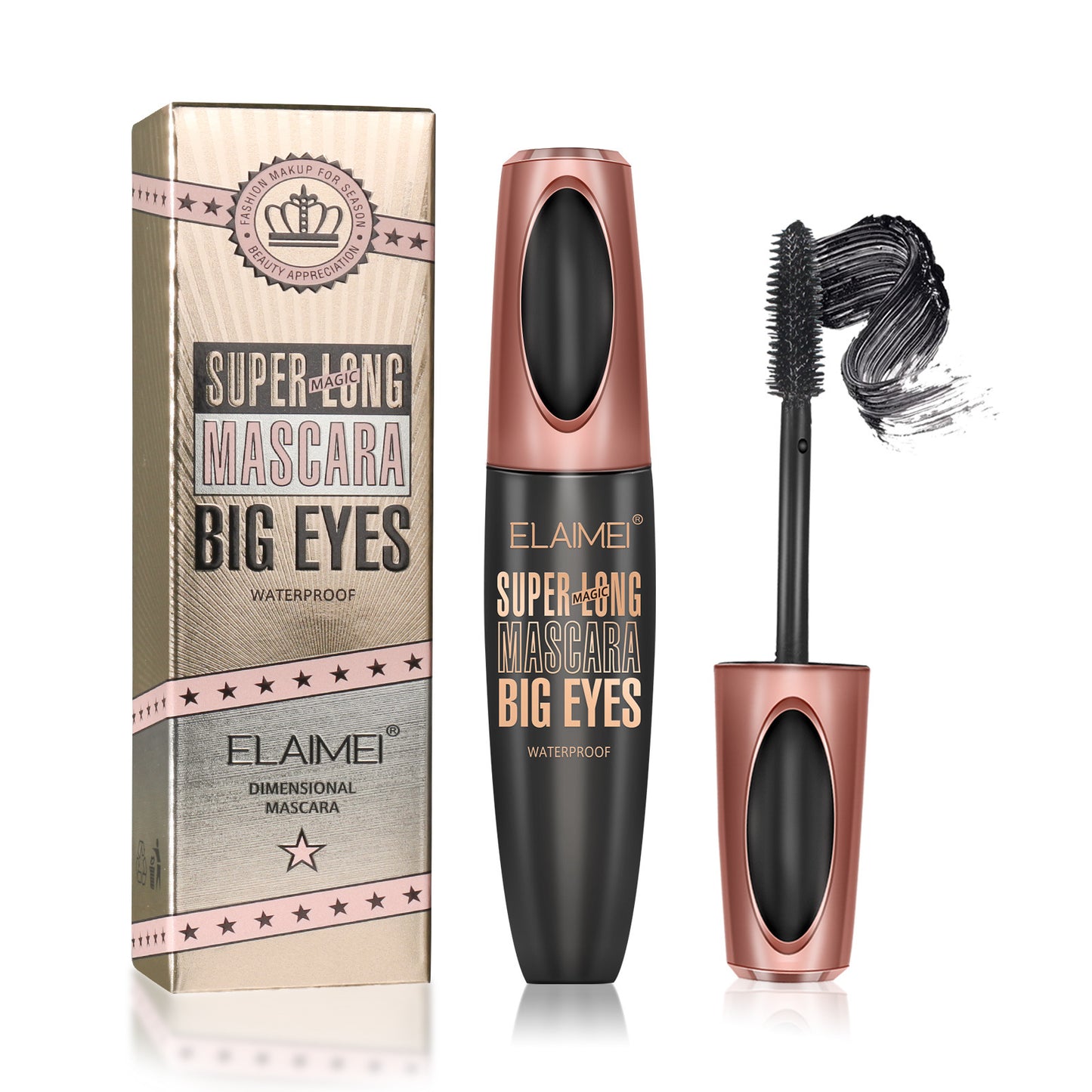 ELAIMEI - 4D Silk Lash Mascara Waterproof Luxuriously Longer Thicker Voluminous