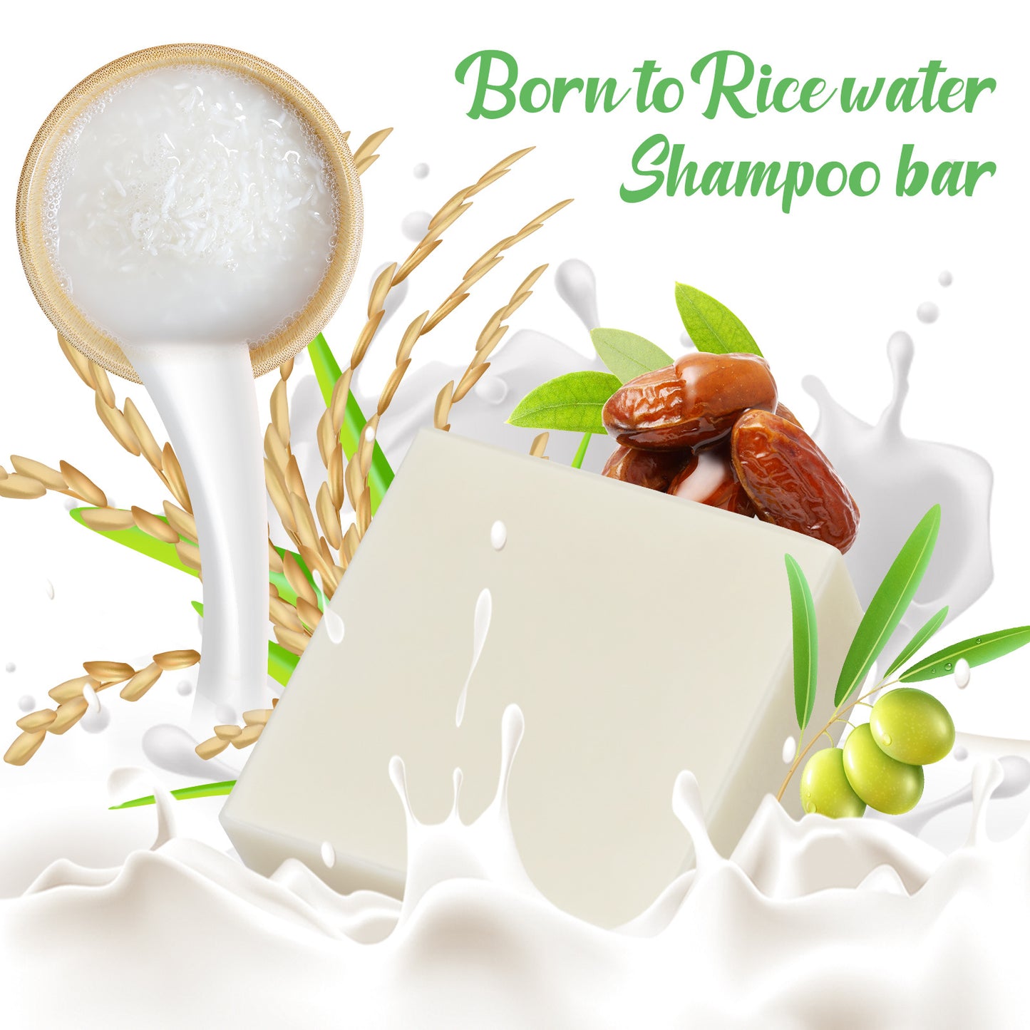 ELAIMEI - Elaimei Rice Water Shampoo Bar-2 in 1 Shampoo and Conditioner Bar