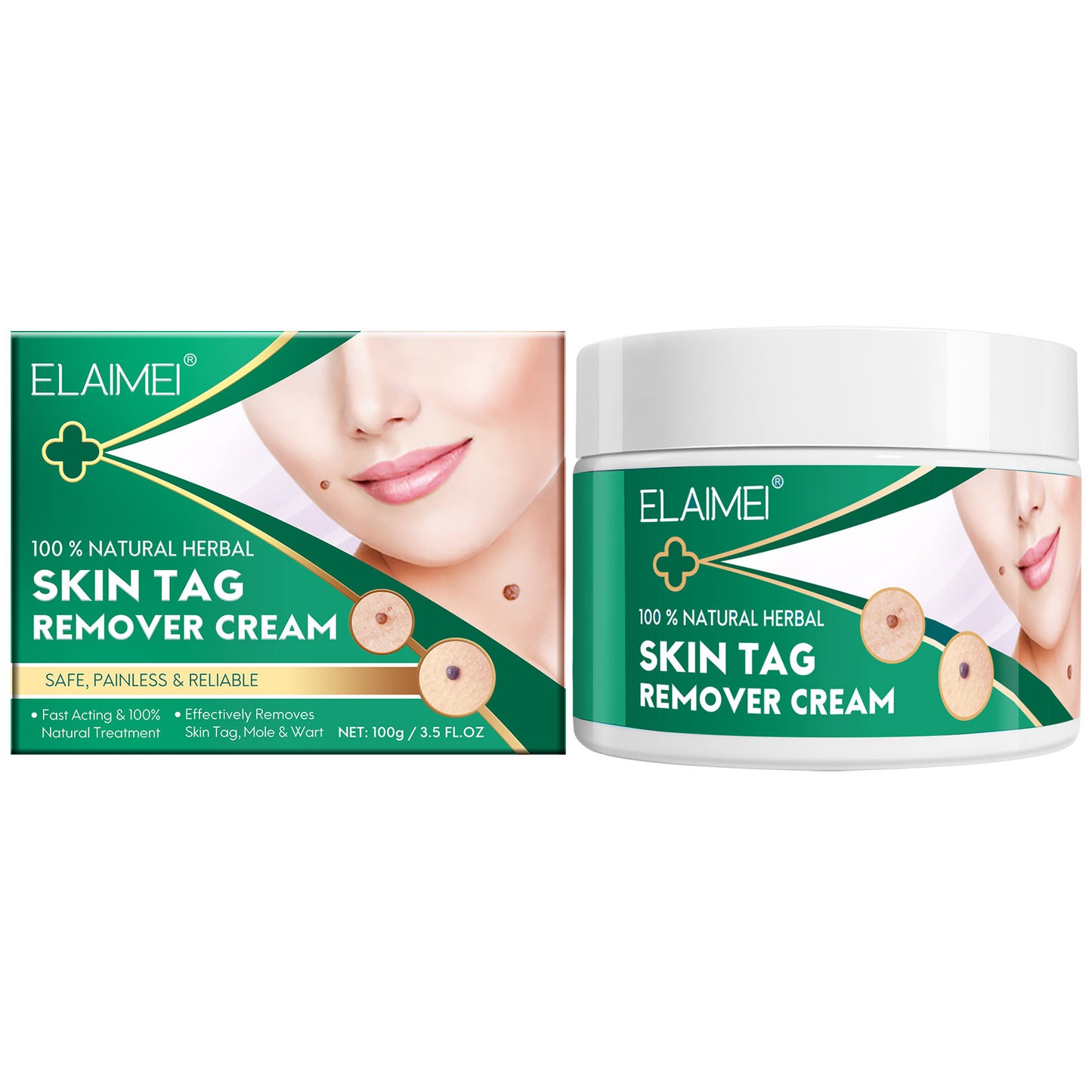 ELAIMEI - 100% Natural Herbal-Skin Tag Remover Cream-Safe-Painless and Reliable