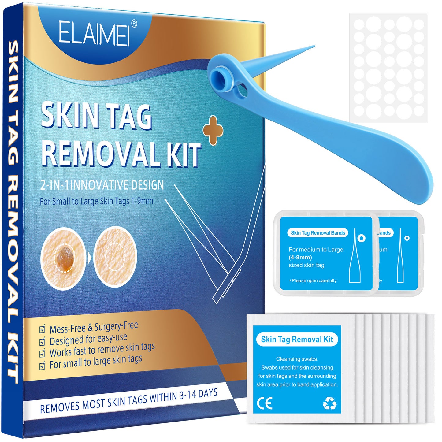 ELAIMEI - Skin Tag Removal Kit-2 in 1 -Painless and Easy Remover at Home