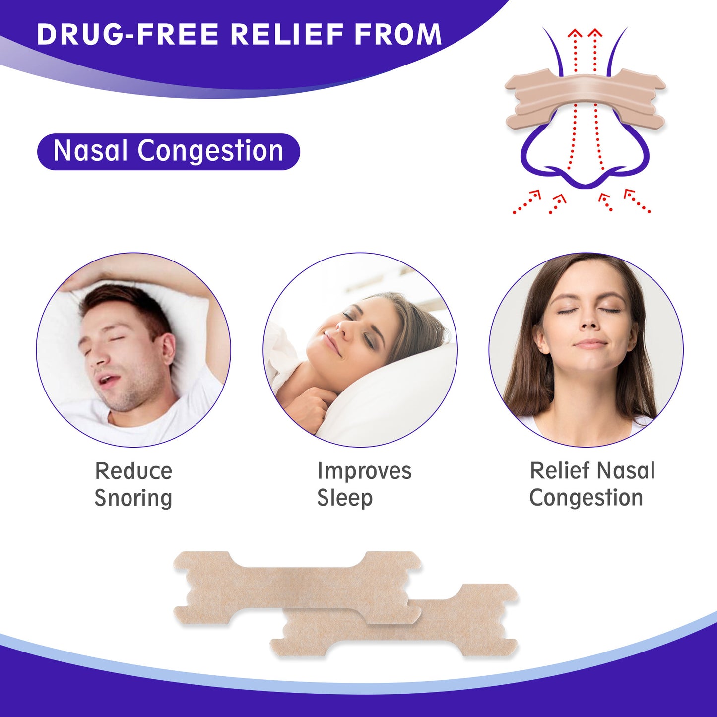 SEFUDUN - Nasal Strips - Reduce Snoring-Improves Breathing During Sleep