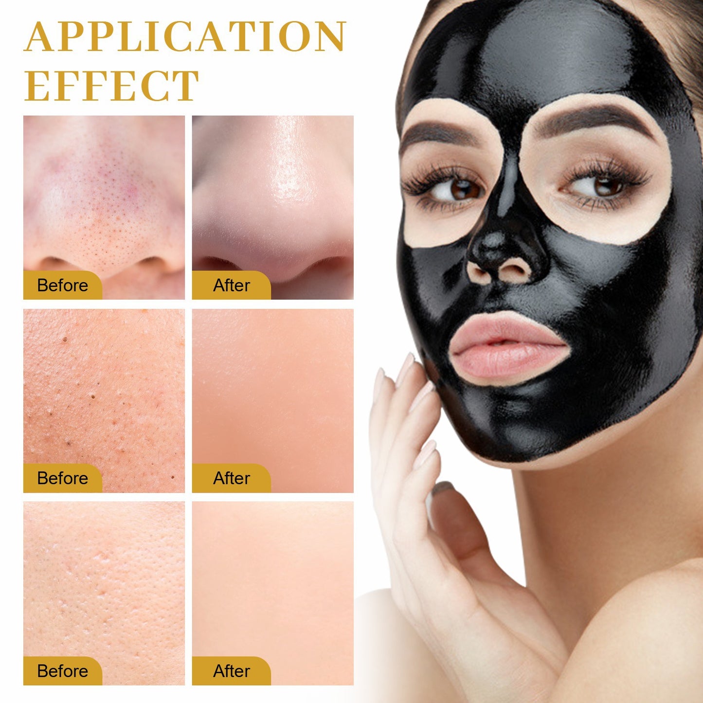 ELAIMEI - Black Peel Off Mask-Blackhead Removal Cleansing Mask Repair Pores Acne Mask