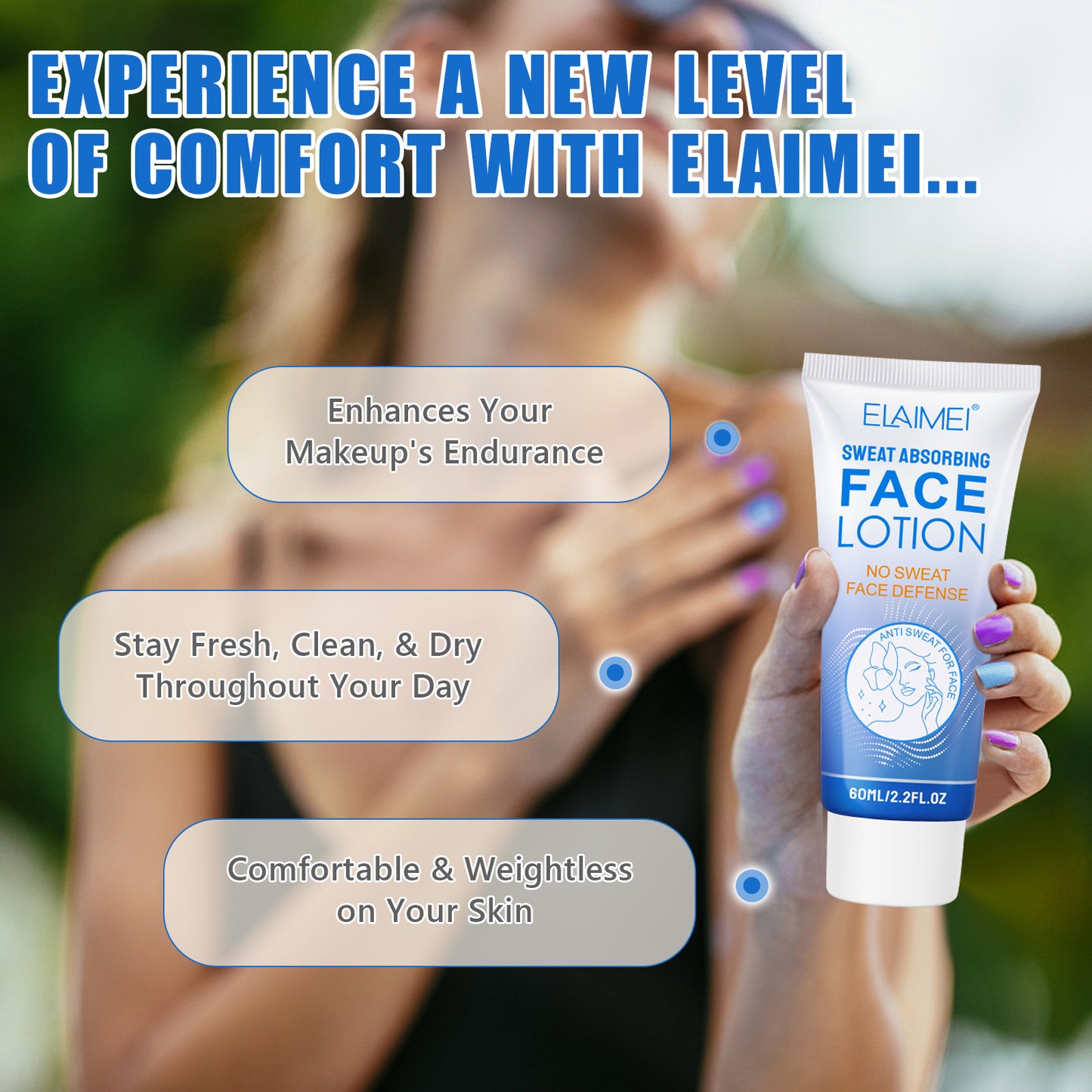 ELAIMEI - Sweat Absorbing Face Lotion-Antiperspirant Cream -Reduce Sweat-60ml