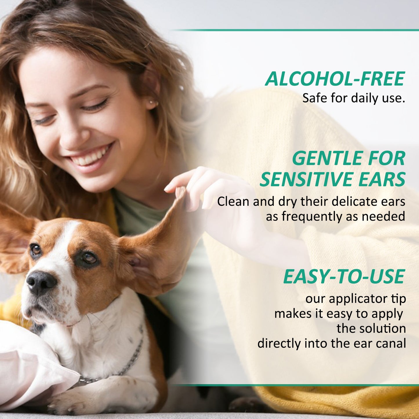 ELAIMEI - Pet Ear Cleaner- Ultra-Otic Alcohol Free -Eliminates odour