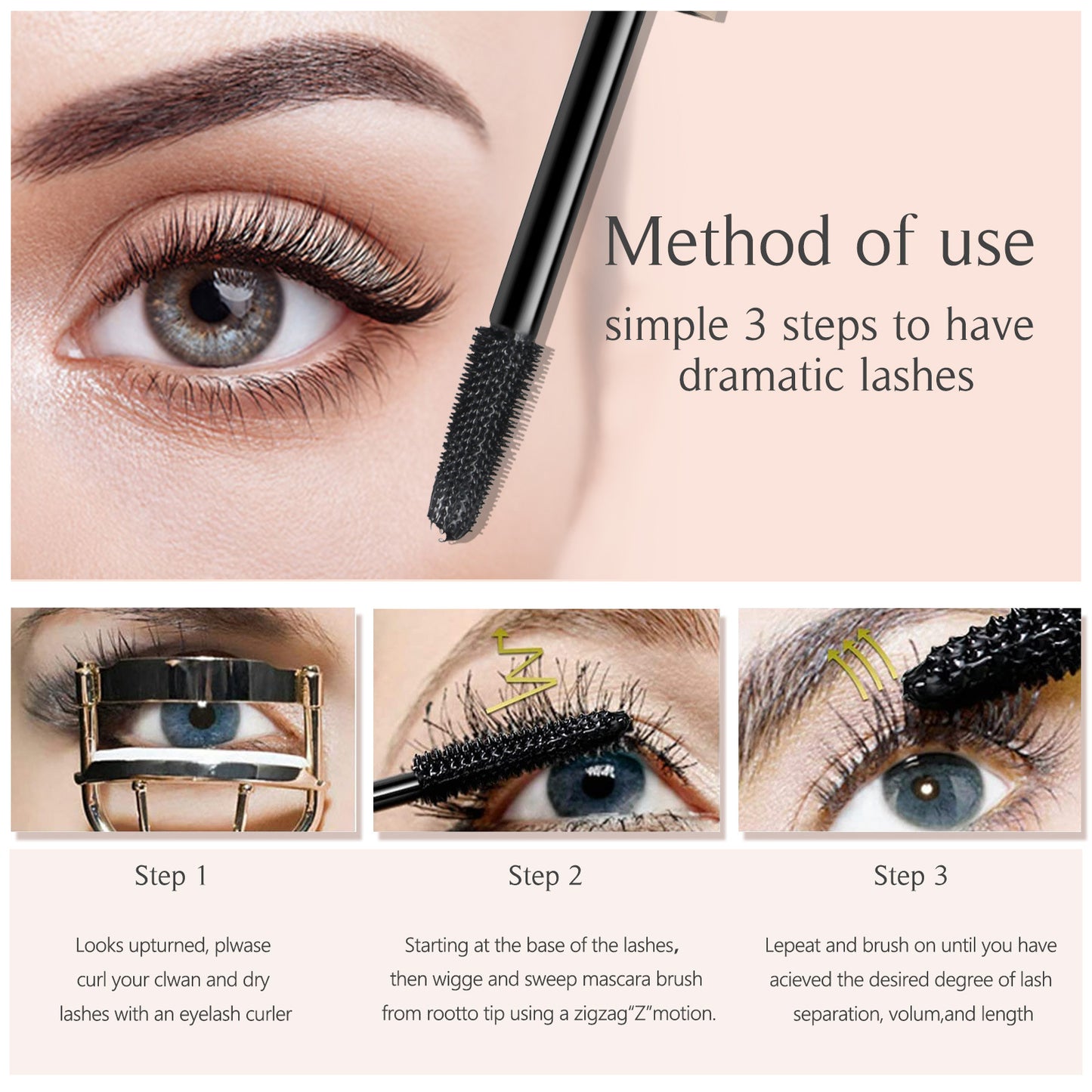 ELAIMEI - 4D Long Volume Mascara -Thicker Longer and Curl Lashes-Intense Volume