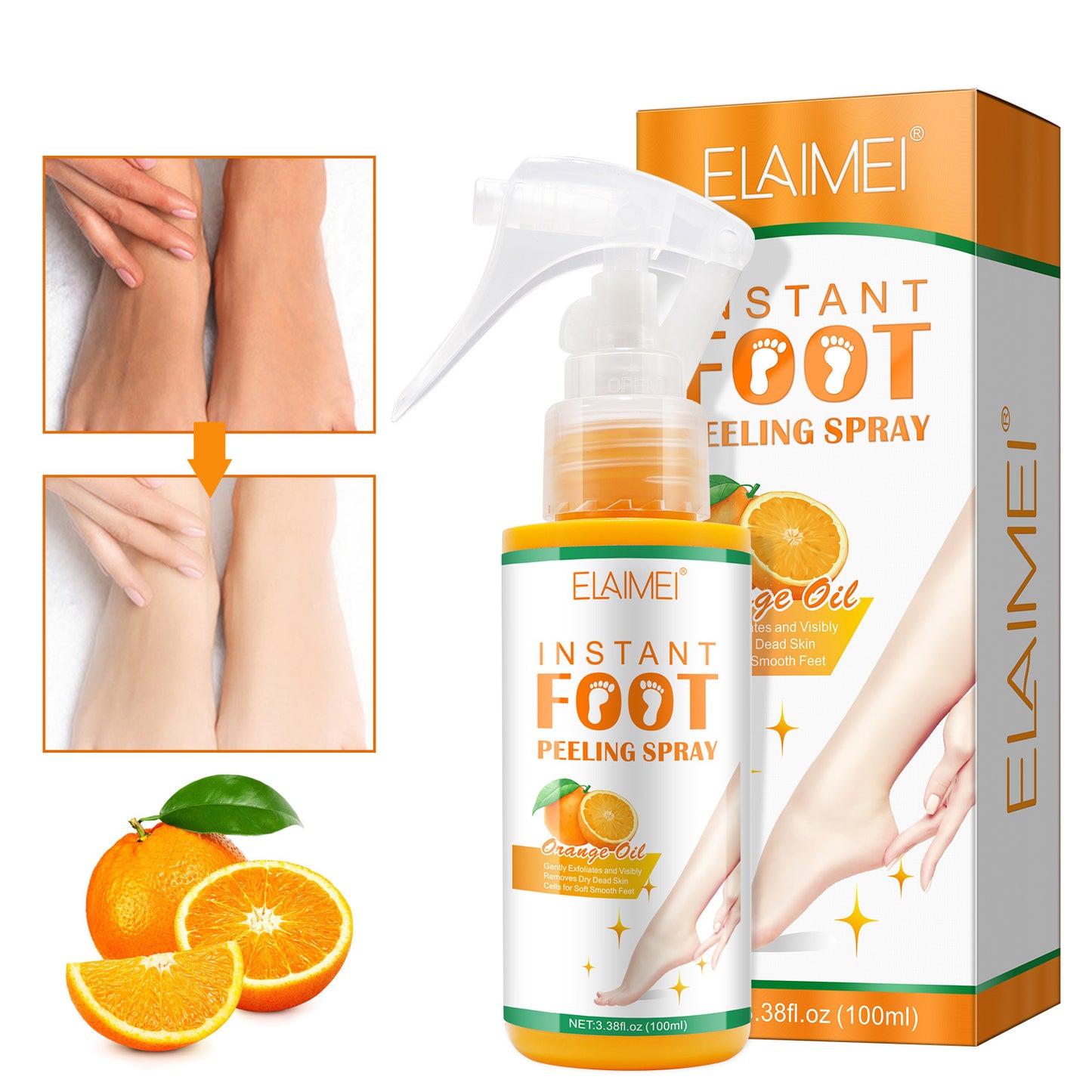 ELAIMEI - Instant Foot Peeling Spray-Exfoliates and Removes Dry Dead Skin Cells-100ml