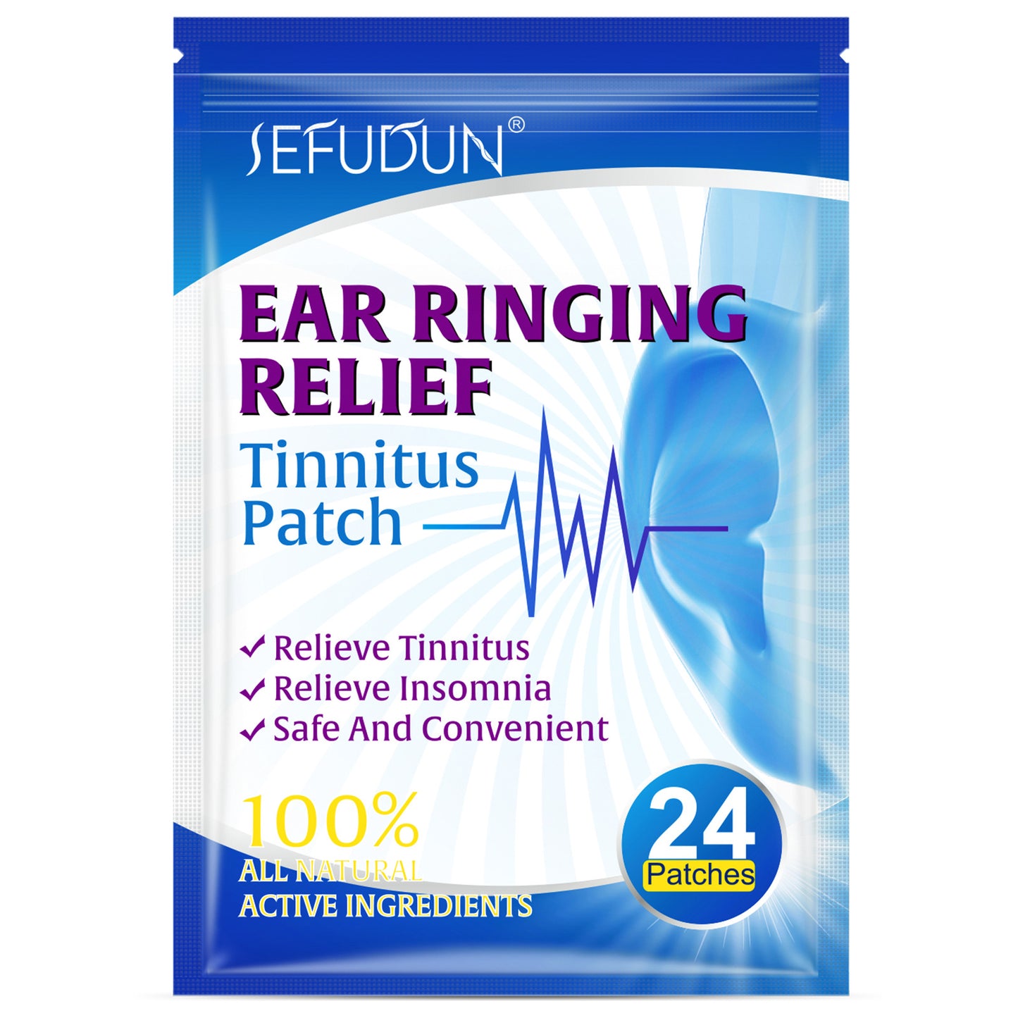 SEFUDUN-Ear Ringing Relief -Tinnitus Patch-Relieve Tinnitus and Insomnia-24 Patches