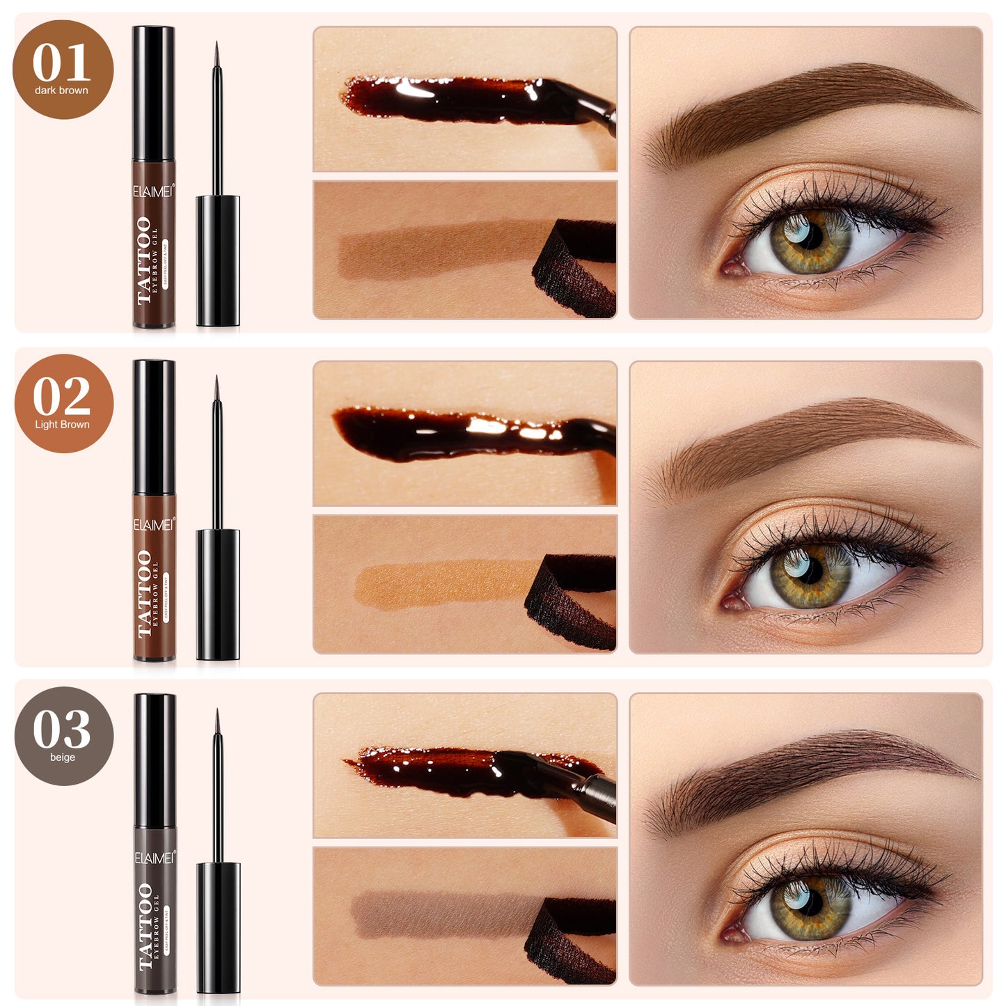 ELAIMEI - Elaimei Tattoo Eyebrow Gel Easy Peel-Off and Tint