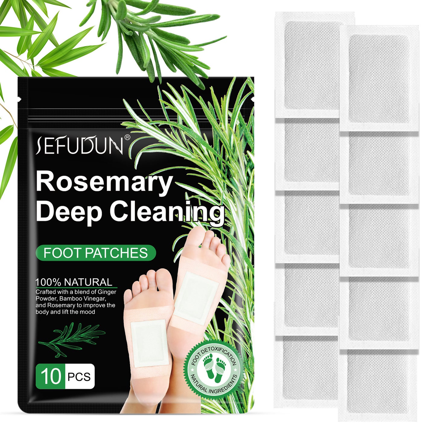 SEFUDUN - Rosemary Deep Cleaning Foot Patch Relaxation Relieves Pain & Stress