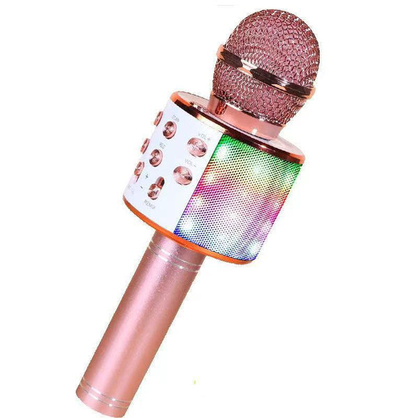 Karaoke Microphone, 5-in-1 Wireless Bluetooth Karaoke Mic for Adults Kids, Handheld Mics Speaker with LED Lights,Christmas Birthday Gifts for All Ages