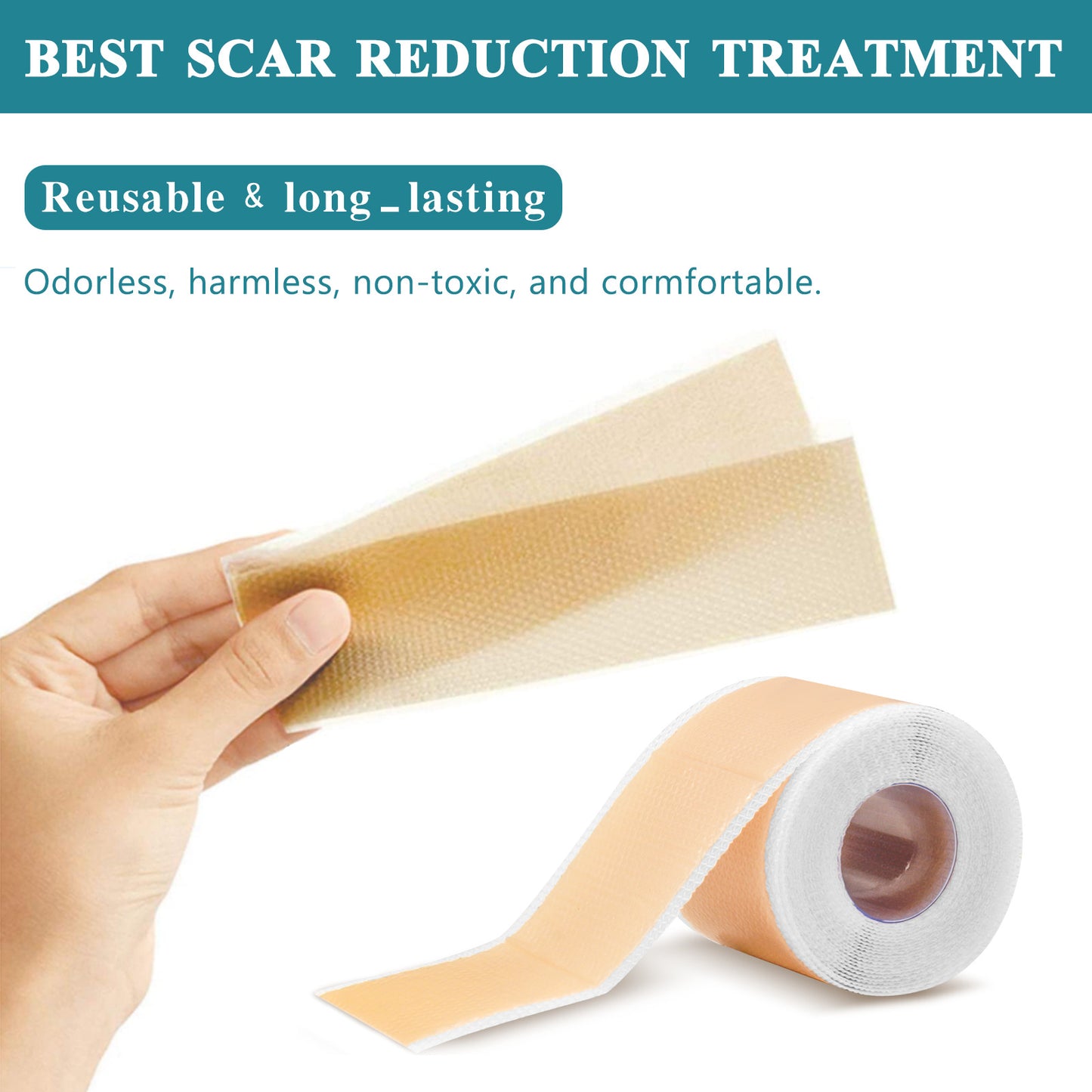 ELAIMEI- Silicone Scar Sheets -Professional Scar Removal Sheets -Roll 4cm x 1.5m