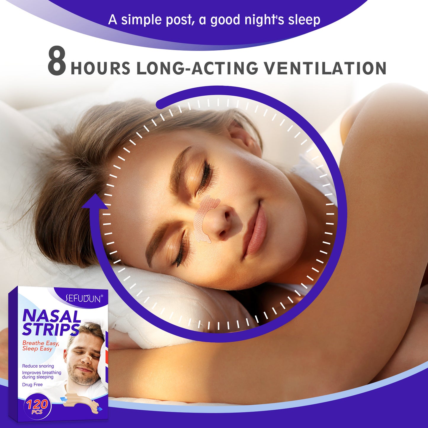 SEFUDUN - Nasal Strips - Reduce Snoring-Improves Breathing During Sleep