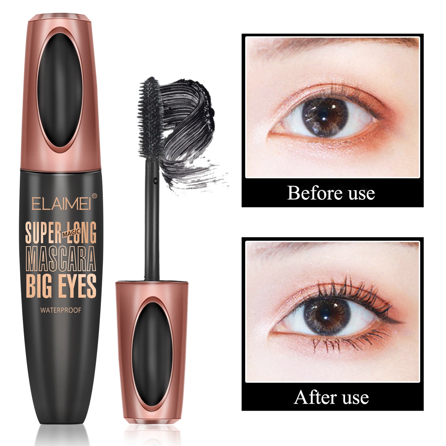 ELAIMEI - 4D Silk Lash Mascara Waterproof Luxuriously Longer Thicker Voluminous