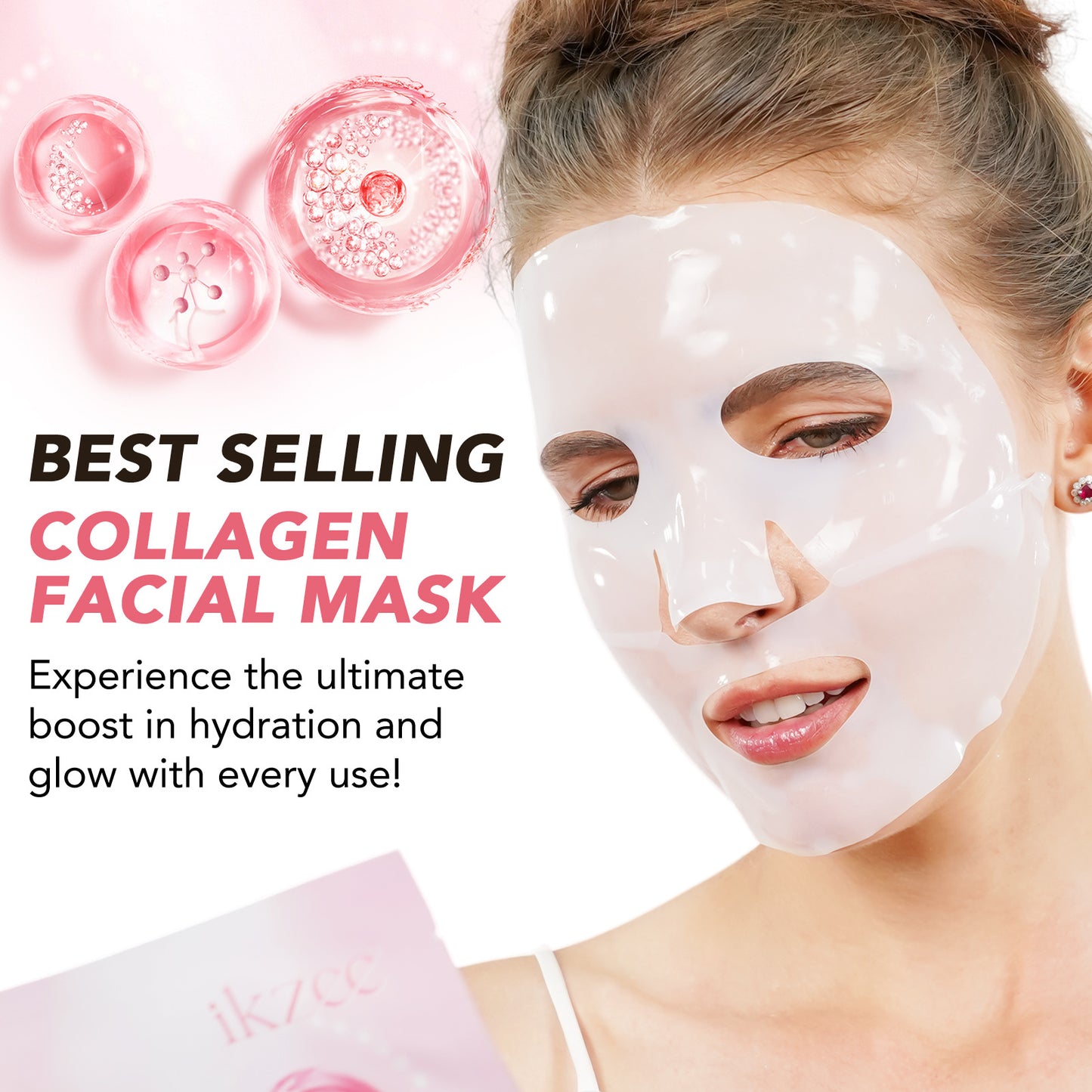 IKZEE- Collagen Hydrating Hydrogel Mask Moisturizing Lifting Firming Wrinkle 4 Piece