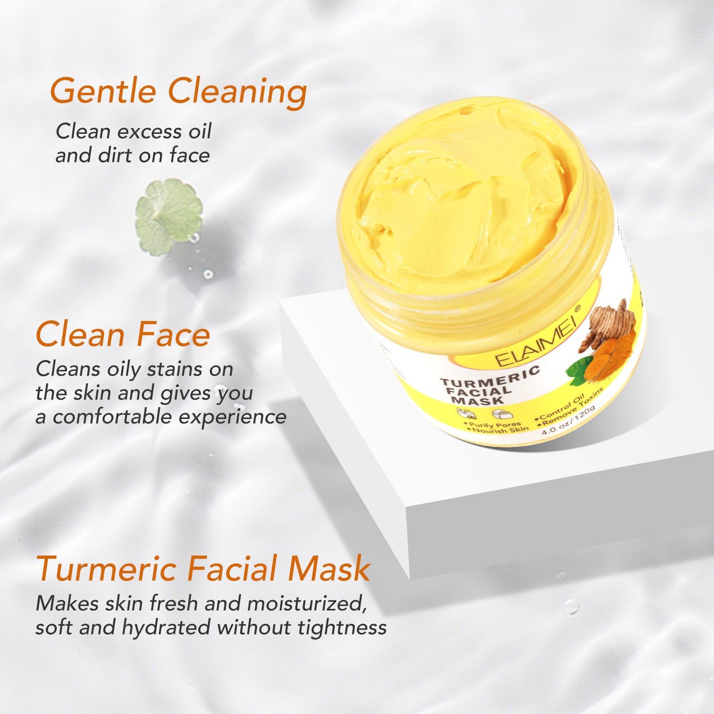 ELAIMEI - Clay Mask-Detoxifying Cleansing and Softening -Purify Pores-Control Oil