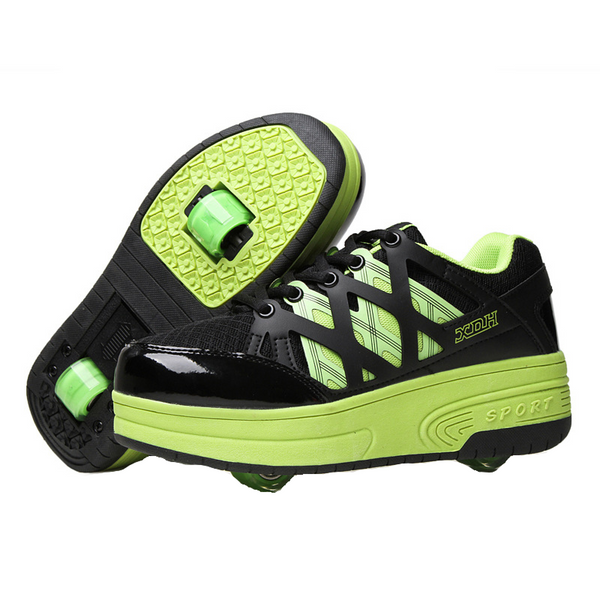 Funky Double-Wheeled Roller Heelys Sneaker Shoes/Green