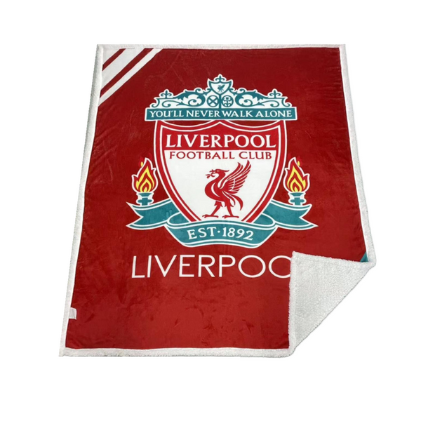 Inspired Liverpool FC Sherpa Fleece Throw Blanket Thick and Warm Soft Plush-180 x 150cm